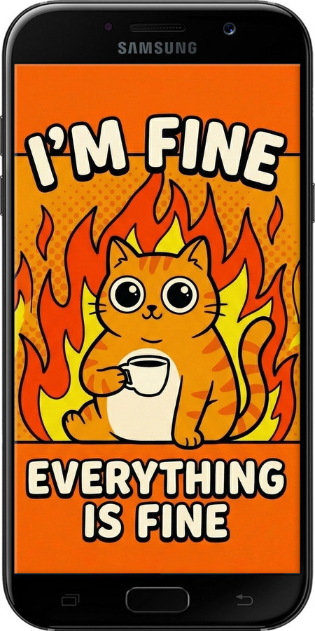 2D пластиковий чехол Funny Cat для Samsung Galaxy A7 (2017) - 6786t-445 изображение 