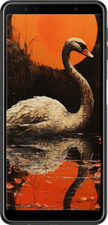 TPU чехол Лебедь для Samsung Galaxy A7 (2018) A750F - 5964b-1582 изображение 