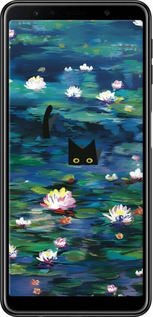 TPU чехол с изображением водяных лилий и кошек для Samsung Galaxy A7 (2018) A750F - 6257b-1582 изображение 