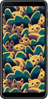 TPU чехол С изображением кошек для Samsung Galaxy A7 (2018) A750F - 6429b-1582 изображение 