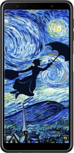 TPU чехол С изображением Мэри Поппинс «Звездная ночь» для Samsung Galaxy A7 (2018) A750F - 6487b-1582 изображение 