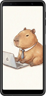 TPU чехол Funny Capybara CEO Working для Samsung Galaxy A7 (2018) A750F - 6777b-1582 изображение 