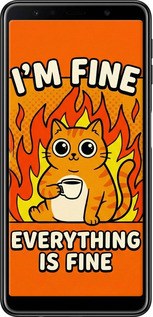 TPU чехол Funny Cat для Samsung Galaxy A7 (2018) A750F - 6786b-1582 изображение 