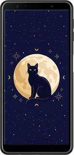 TPU чехол Cute Cat Celestial/Witchy для Samsung Galaxy A7 (2018) A750F - 6787b-1582 изображение 