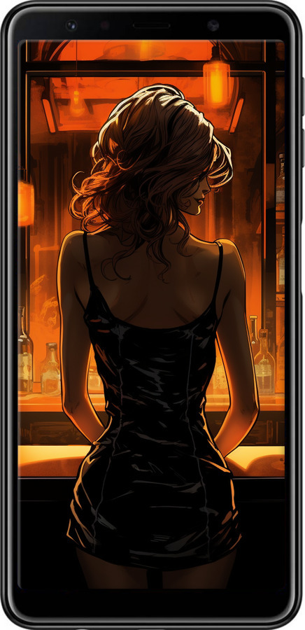 TPU чехол Чохол для телефону Дівчина в барі для Samsung Galaxy A7 (2018) A750F - 5947b-1582 изображение 