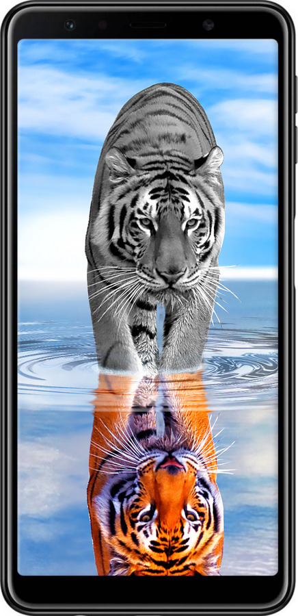 TPU чехол Тигр для Samsung Galaxy A7 (2018) A750F - 6016b-1582 изображение 