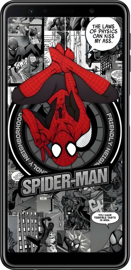 TPU чехол Человек паук для Samsung Galaxy A7 (2018) A750F - 6279b-1582 изображение 