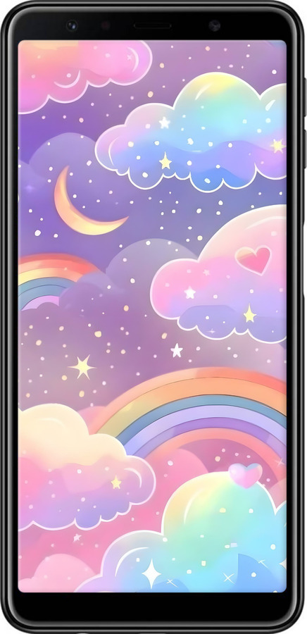 TPU чехол Хмари та веселка для Samsung Galaxy A7 (2018) A750F - 6312b-1582 изображение 