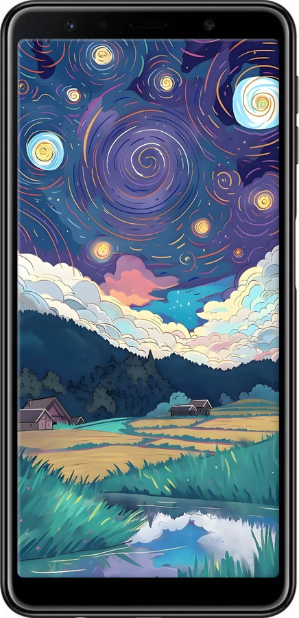 TPU чехол Креативный арт для Samsung Galaxy A7 (2018) A750F - 6322b-1582 изображение 