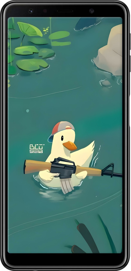 TPU чехол Уточка с автоматом для Samsung Galaxy A7 (2018) A750F - 6356b-1582 изображение 