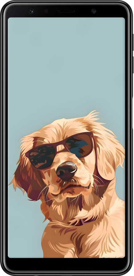 TPU чехол Пес в очках для Samsung Galaxy A7 (2018) A750F - 6381b-1582 изображение 