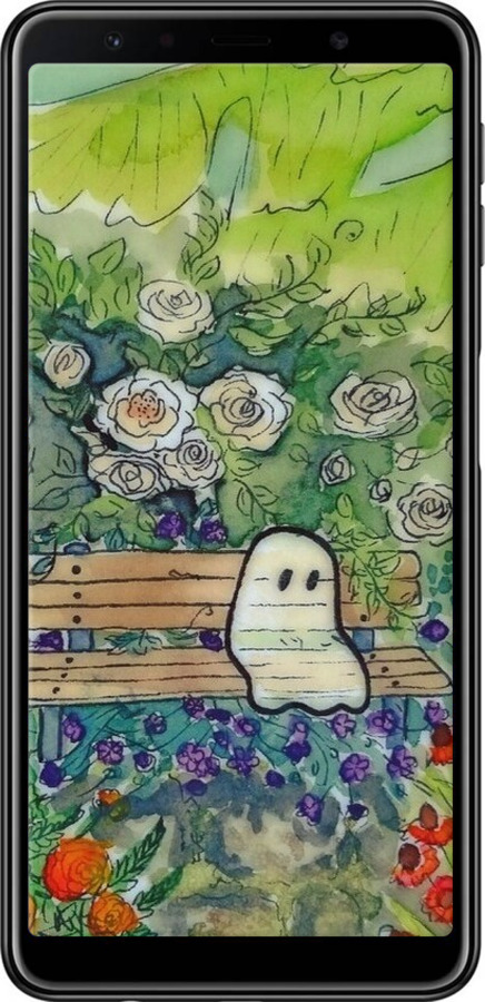 TPU чехол Грустное привидение для Samsung Galaxy A7 (2018) A750F - 6403b-1582 изображение 