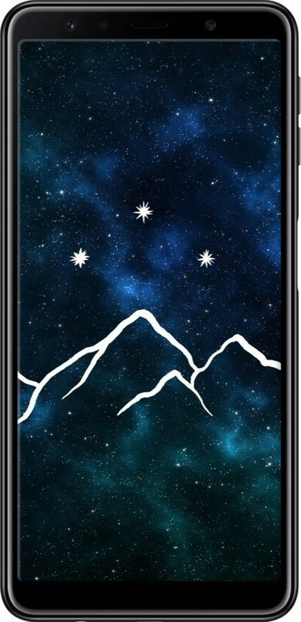 TPU чехол Гори та зірки намальовані на тлі галактики для Samsung Galaxy A7 (2018) A750F - 6490b-1582 изображение 