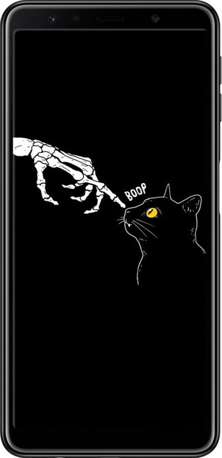 TPU чехол Кошка для Samsung Galaxy A7 (2018) A750F - 6505b-1582 изображение 