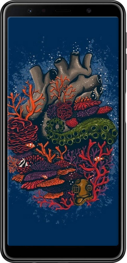 TPU чехол Сердце моря для Samsung Galaxy A7 (2018) A750F - 6506b-1582 изображение 