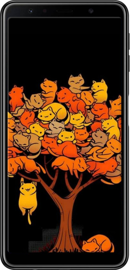 TPU чехол Дерево та котики для Samsung Galaxy A7 (2018) A750F - 6516b-1582 изображение 