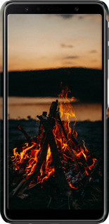 3D пластиковый матовый чехол Огонь для Samsung Galaxy A7 (2018) A750F - 6021m-1582 изображение 