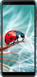 3D пластиковый матовый чехол Божья коровка для Samsung Galaxy A7 (2018) A750F - 6049m-1582 изображение 