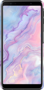3D пластиковый матовый чехол Нежный мрамор для Samsung Galaxy A7 (2018) A750F - 6310m-1582 изображение 