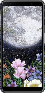 3D пластиковый матовый чехол Полночь в саду II для Samsung Galaxy A7 (2018) A750F - 6424m-1582 изображение 