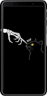 3D пластиковый матовый чехол Кошка для Samsung Galaxy A7 (2018) A750F - 6505m-1582 изображение 
