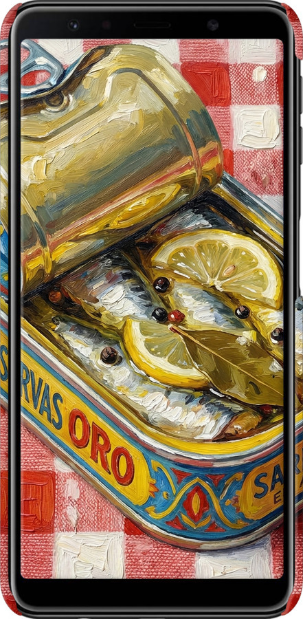 3D пластиковый матовый чехол Vintage Sardine Tin Phone для Samsung Galaxy A7 (2018) A750F - 6772m-1582 изображение 