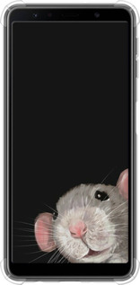 Силикон с усиленными углами чехол The Peeking Rat для Samsung Galaxy A7 (2018) A750F - 6442sp-1582 изображение 