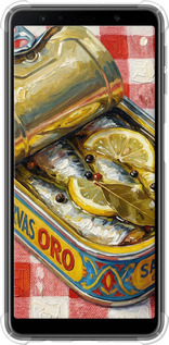 Силикон с усиленными углами чехол Vintage Sardine Tin Phone для Samsung Galaxy A7 (2018) A750F - 6772sp-1582 изображение 