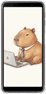 Силіконовий протиударний с посиленими кутами чехол Funny Capybara CEO Working для Samsung Galaxy A7 (2018) A750F - 6777sp-1582 изображение 