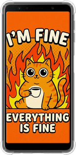 Силикон с усиленными углами чехол Funny Cat для Samsung Galaxy A7 (2018) A750F - 6786sp-1582 изображение 