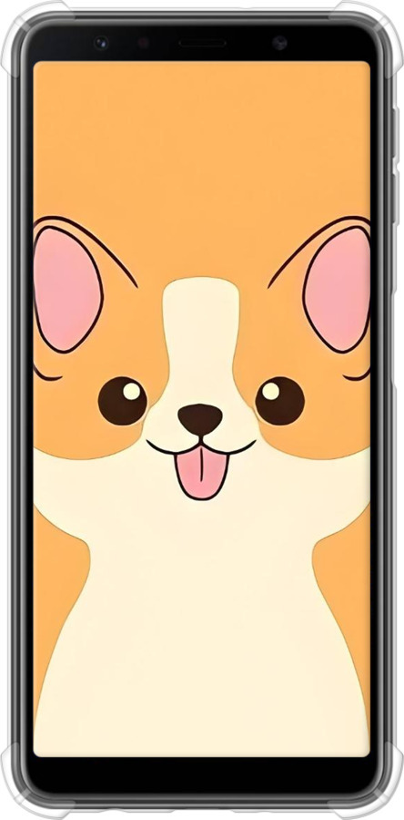 Силикон с усиленными углами чехол Милый пес для Samsung Galaxy A7 (2018) A750F - 6296sp-1582 изображение 