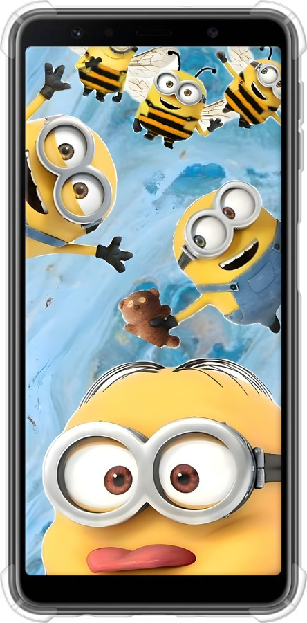 Силіконовий протиударний с посиленими кутами чехол Миньоны для Samsung Galaxy A7 (2018) A750F - 6386sp-1582 изображение 
