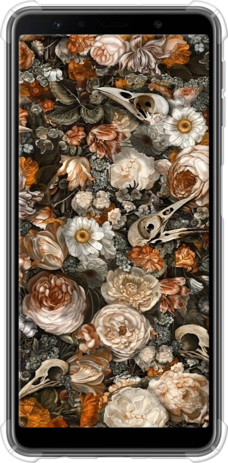 Силикон с усиленными углами чехол В стиле барокко-мрачный для Samsung Galaxy A7 (2018) A750F - 6404sp-1582 изображение 