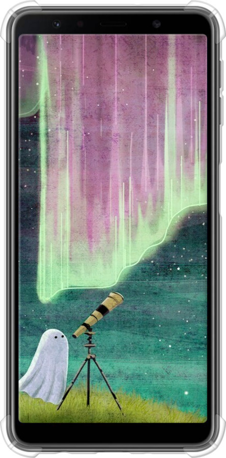 Силикон с усиленными углами чехол Привидение и звезды для Samsung Galaxy A7 (2018) A750F - 6443sp-1582 изображение 