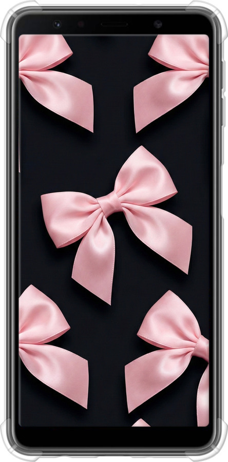 Силикон с усиленными углами чехол Coquette Ribbons Dark Coquette для Samsung Galaxy A7 (2018) A750F - 6767sp-1582 изображение 