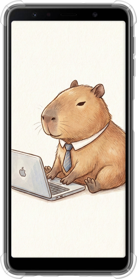 Силіконовий протиударний с посиленими кутами чехол Funny Capybara CEO Working для Samsung Galaxy A7 (2018) A750F - 6777sp-1582 изображение 