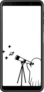 Силиконовый чехол Привидение астроном для Samsung Galaxy A7 (2018) A750F - 6444u-1582 изображение 