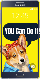 3D пластиковий матовий чехол чехол с корги You Can Do It для Samsung Galaxy A7 A700H - 6184m-117 изображение 