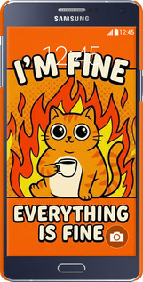 3D пластиковий матовий чехол Funny Cat для Samsung Galaxy A7 A700H - 6786m-117 изображение 