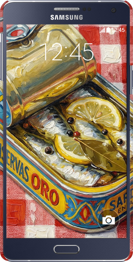 3D пластиковий матовий чехол Vintage Sardine Tin Phone для Samsung Galaxy A7 A700H - 6772m-117 изображение 