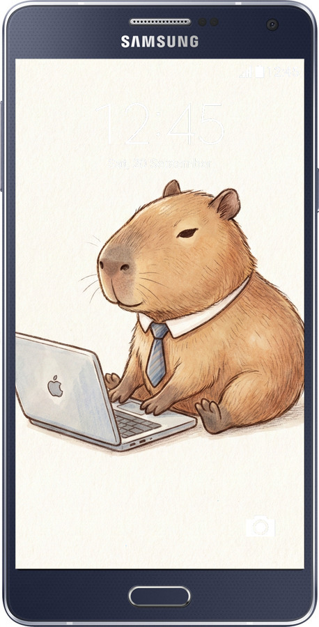 Силіконовий чехол Funny Capybara CEO Working для Samsung Galaxy A7 A700H - 6777u-117 изображение 