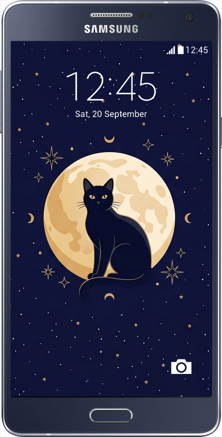 Силіконовий чехол Cute Cat Celestial/Witchy для Samsung Galaxy A7 A700H - 6787u-117 изображение 