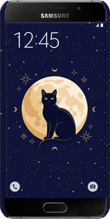 3D пластиковый глянцевый чехол Cute Cat Celestial/Witchy для Samsung Galaxy A7 (2016) A710F - 6787c-121 изображение 