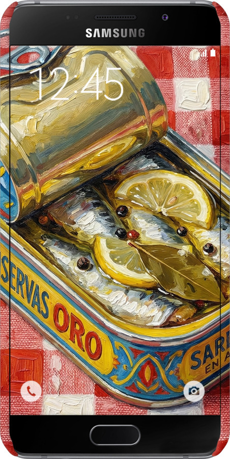 3D пластиковый глянцевый чехол Vintage Sardine Tin Phone для Samsung Galaxy A7 (2016) A710F - 6772c-121 изображение 