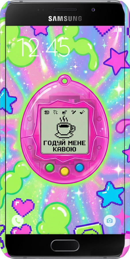 3D пластиковый глянцевый чехол Y2K Aesthetic Retro Pet: Годуй мене кавою для Samsung Galaxy A7 (2016) A710F - 6784c-121 изображение 