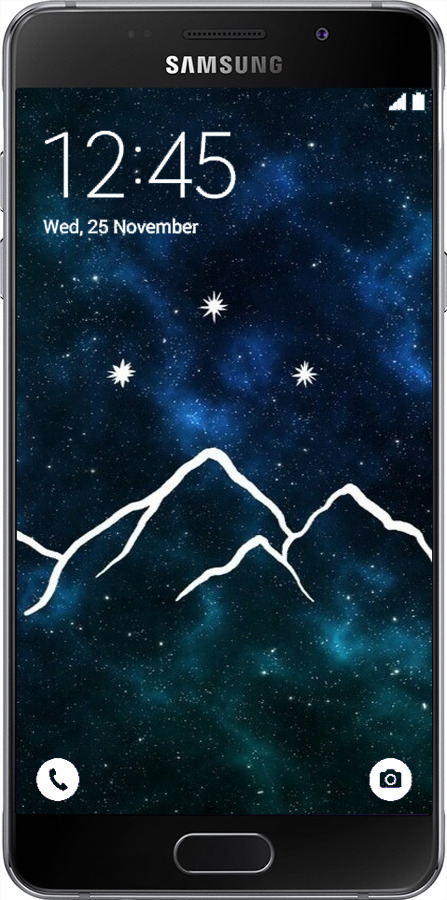 2D пластиковый чехол Горы и звезды нарисованы на фоне галактики для Samsung Galaxy A7 (2016) A710F - 6490t-121 изображение 