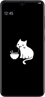 TPU чехол С милым котом на черном фоне для Samsung Galaxy A70 2019 A705F - 6528b-1675 изображение 