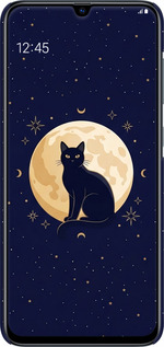 3D пластиковый матовый чехол Cute Cat Celestial/Witchy для Samsung Galaxy A70 2019 A705F - 6787m-1675 изображение 