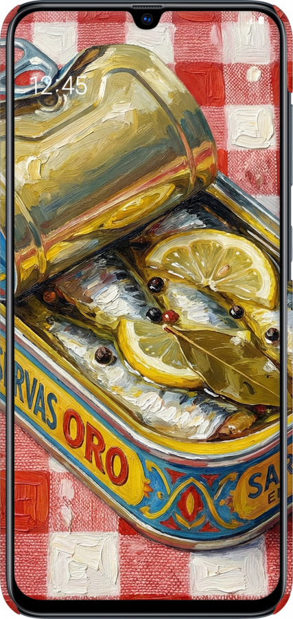 3D пластиковый матовый чехол Vintage Sardine Tin Phone для Samsung Galaxy A70 2019 A705F - 6772m-1675 изображение 