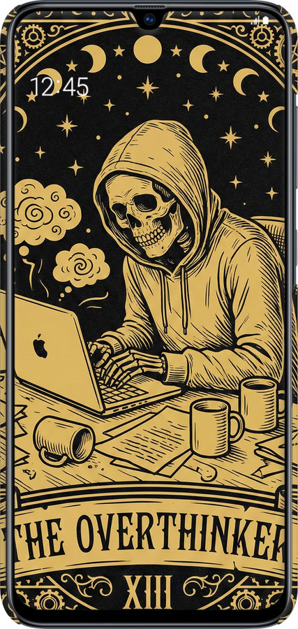 3D пластиковый матовый чехол The Overthinker для Samsung Galaxy A70 2019 A705F - 6774m-1675 изображение 